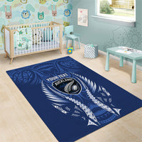 Auckland 2026 Rugby Custom Area Rug NZ Maori Silver Fern