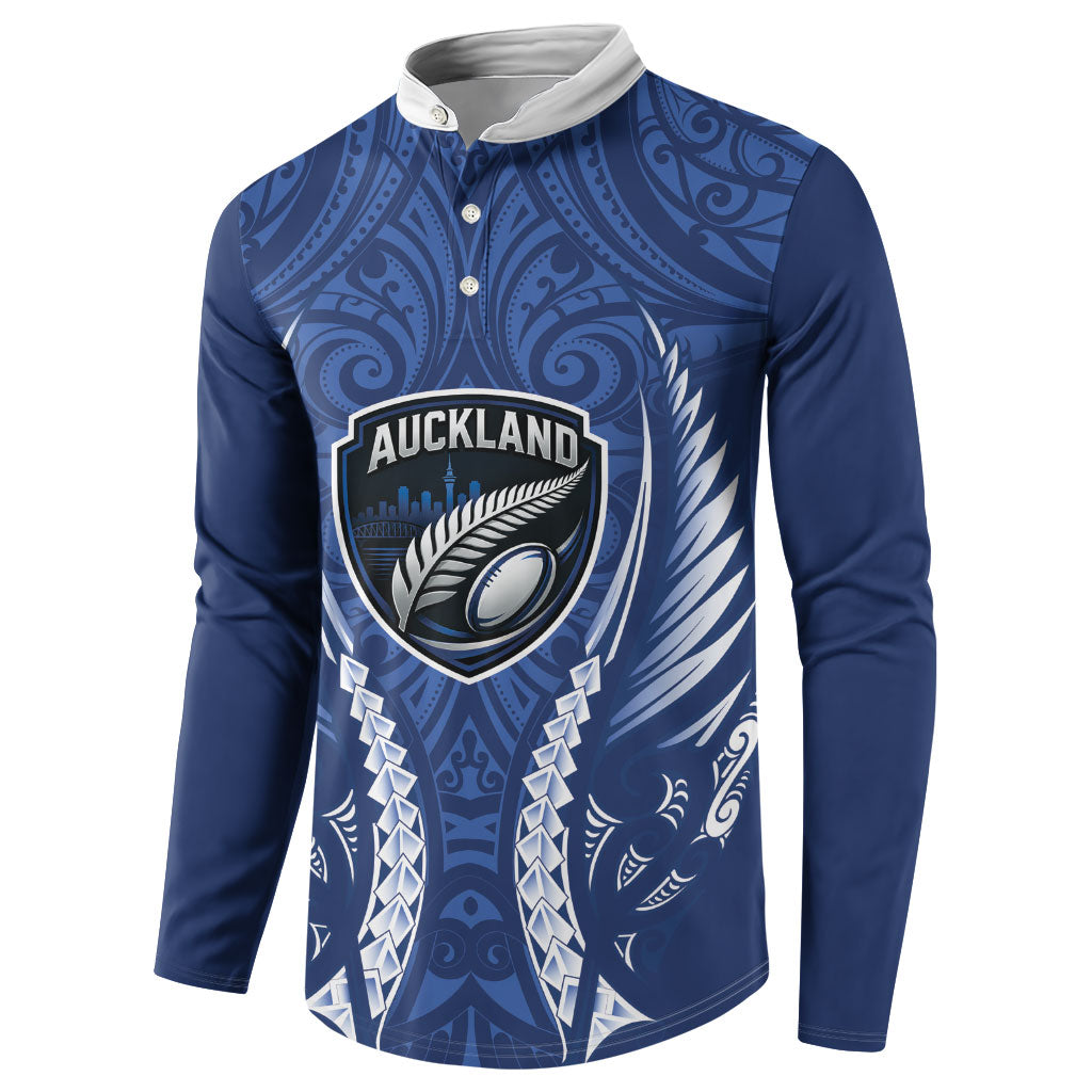 Auckland 2026 Rugby Custom Button Sweatshirt NZ Maori Silver Fern