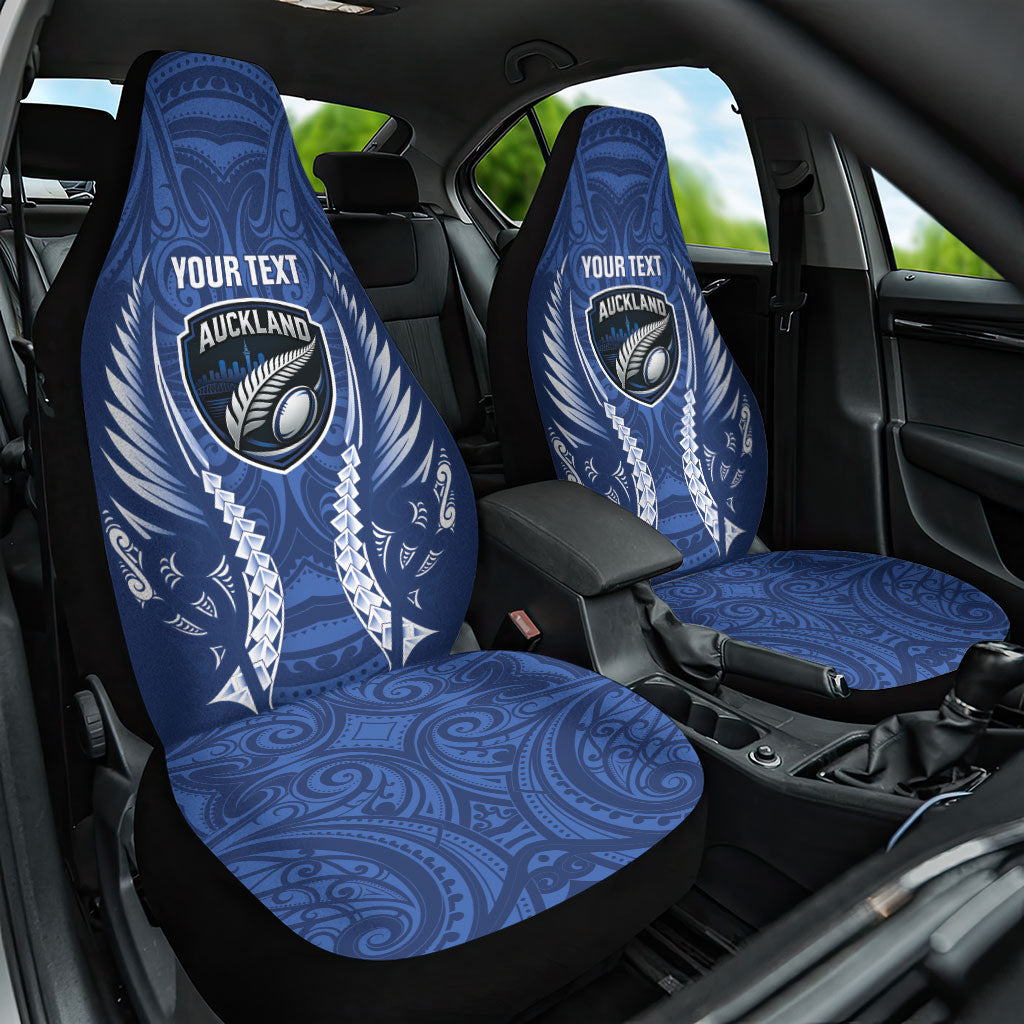 Auckland 2026 Rugby Custom Car Seat Cover NZ Maori Silver Fern LT14 One Size Blue - Polynesian Pride