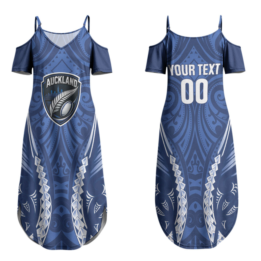 Auckland 2026 Rugby Custom Couples Matching Summer Maxi Dress and Long Sleeve Button Shirt NZ Maori Silver Fern LT14 - Polynesian Pride