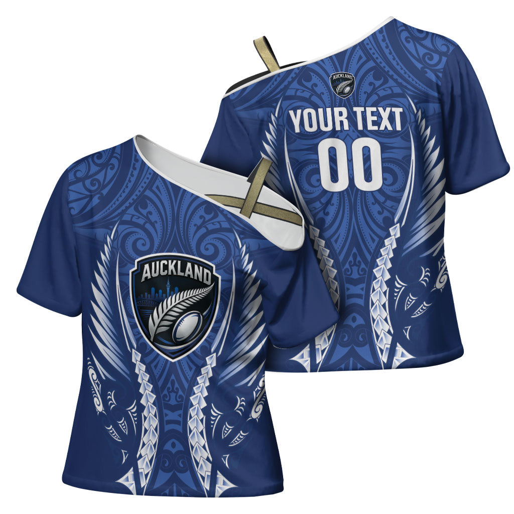 Auckland 2026 Rugby Custom Cross Shoulder Shirt NZ Maori Silver Fern LT14 - Polynesian Pride