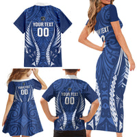Auckland 2026 Rugby Custom Family Matching Short Sleeve Bodycon Dress and Hawaiian Shirt NZ Maori Silver Fern LT14 - Polynesian Pride