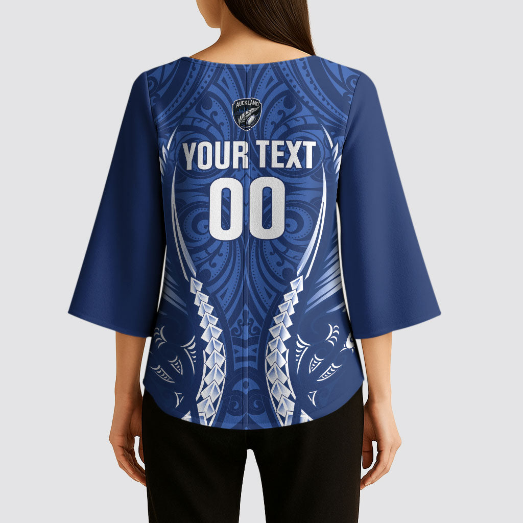 Auckland 2026 Rugby Custom Kimono Sleeve Blouse NZ Maori Silver Fern
