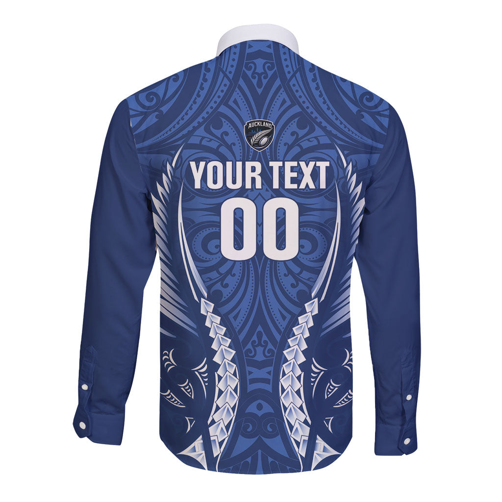 Auckland 2026 Rugby Custom Long Sleeve Button Shirt NZ Maori Silver Fern