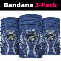 Auckland 2026 Rugby Custom Neck Gaiter NZ Maori Silver Fern LT14 package One Size: 25*50cm Blue - Polynesian Pride