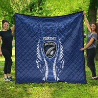 Auckland 2026 Rugby Custom Quilt NZ Maori Silver Fern
