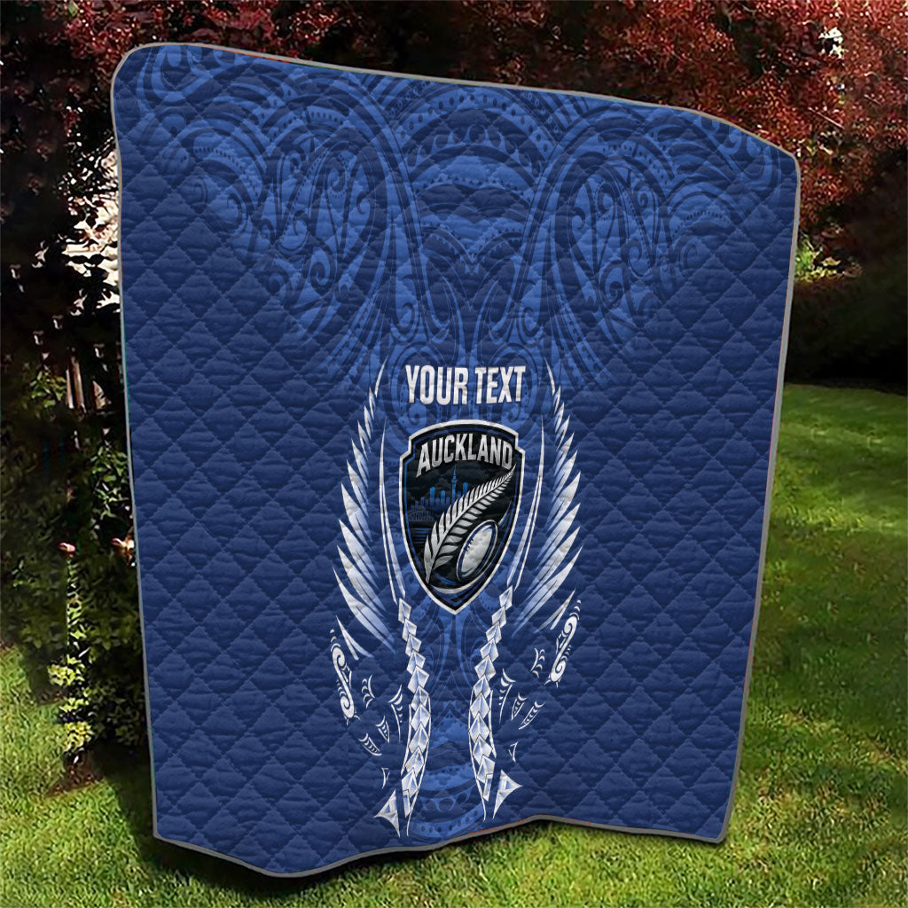 Auckland 2026 Rugby Custom Quilt NZ Maori Silver Fern