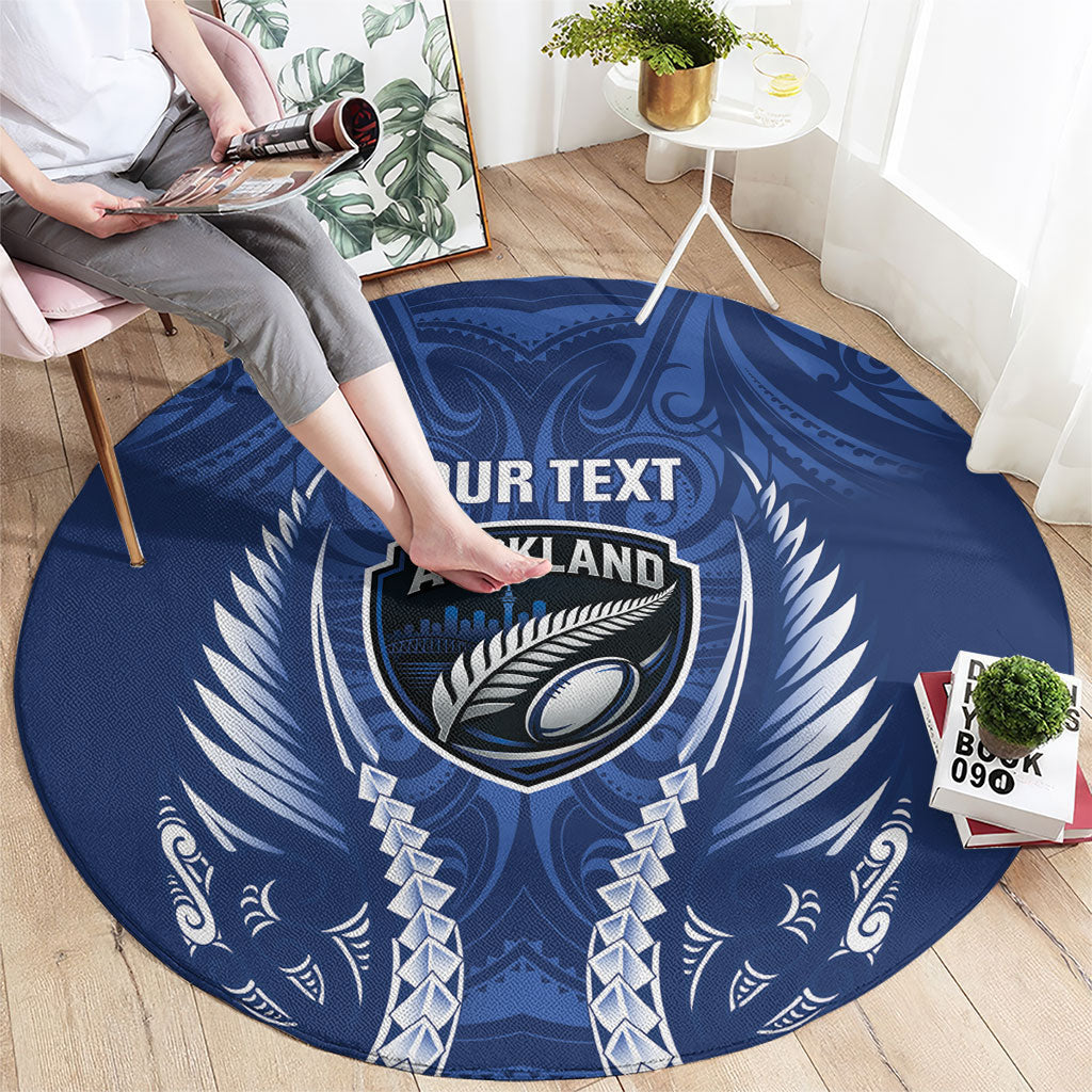 Auckland 2026 Rugby Custom Round Carpet NZ Maori Silver Fern
