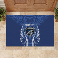 Auckland 2026 Rugby Custom Rubber Doormat NZ Maori Silver Fern LT14 Blue - Polynesian Pride