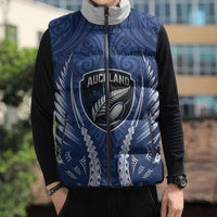 Auckland 2026 Rugby Custom Sleeveless Puffer Jacket NZ Maori Silver Fern