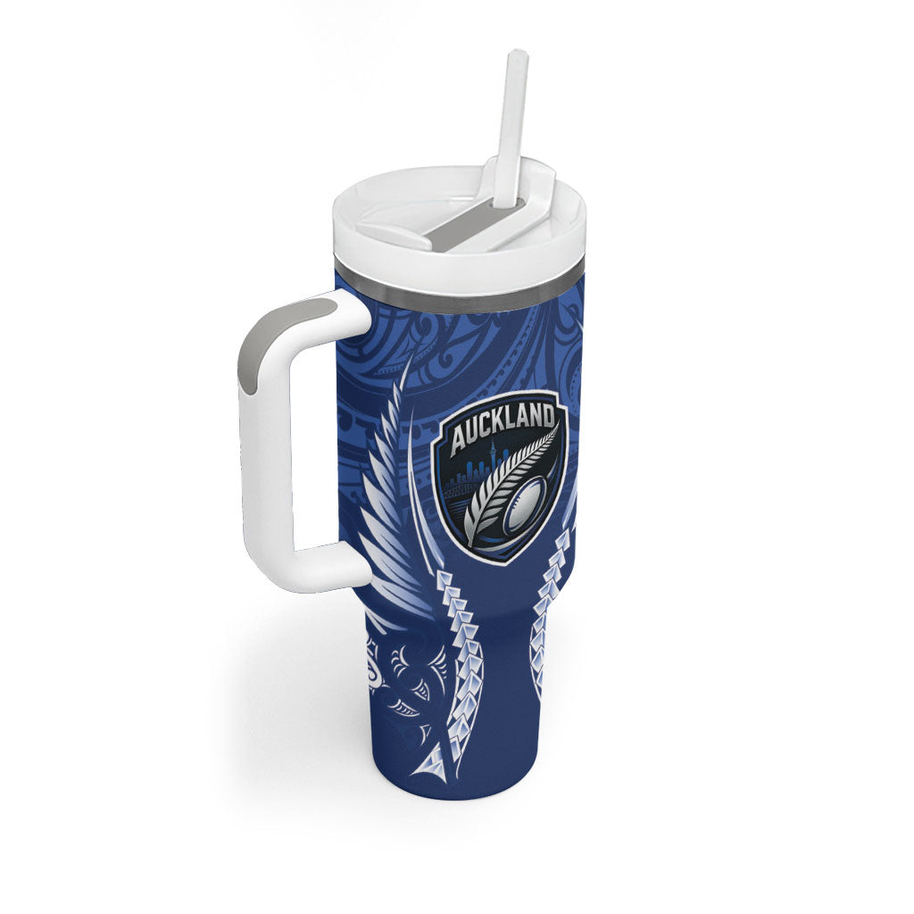 Auckland 2026 Rugby Custom Tumbler With Handle NZ Maori Silver Fern