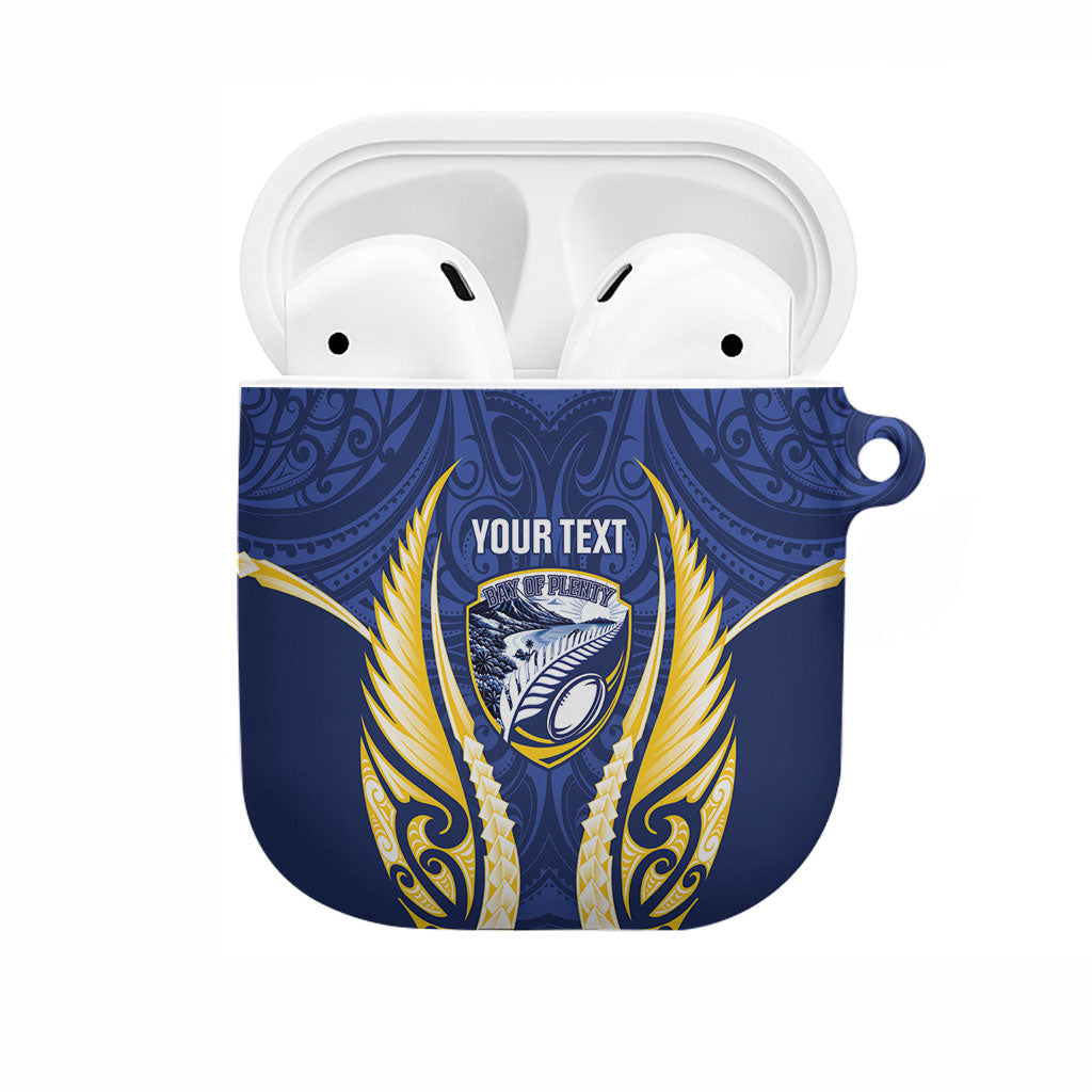 Bay of Plenty 2026 Rugby Custom AirPods Case NZ Maori Silver Fern LT14 Blue - Polynesian Pride