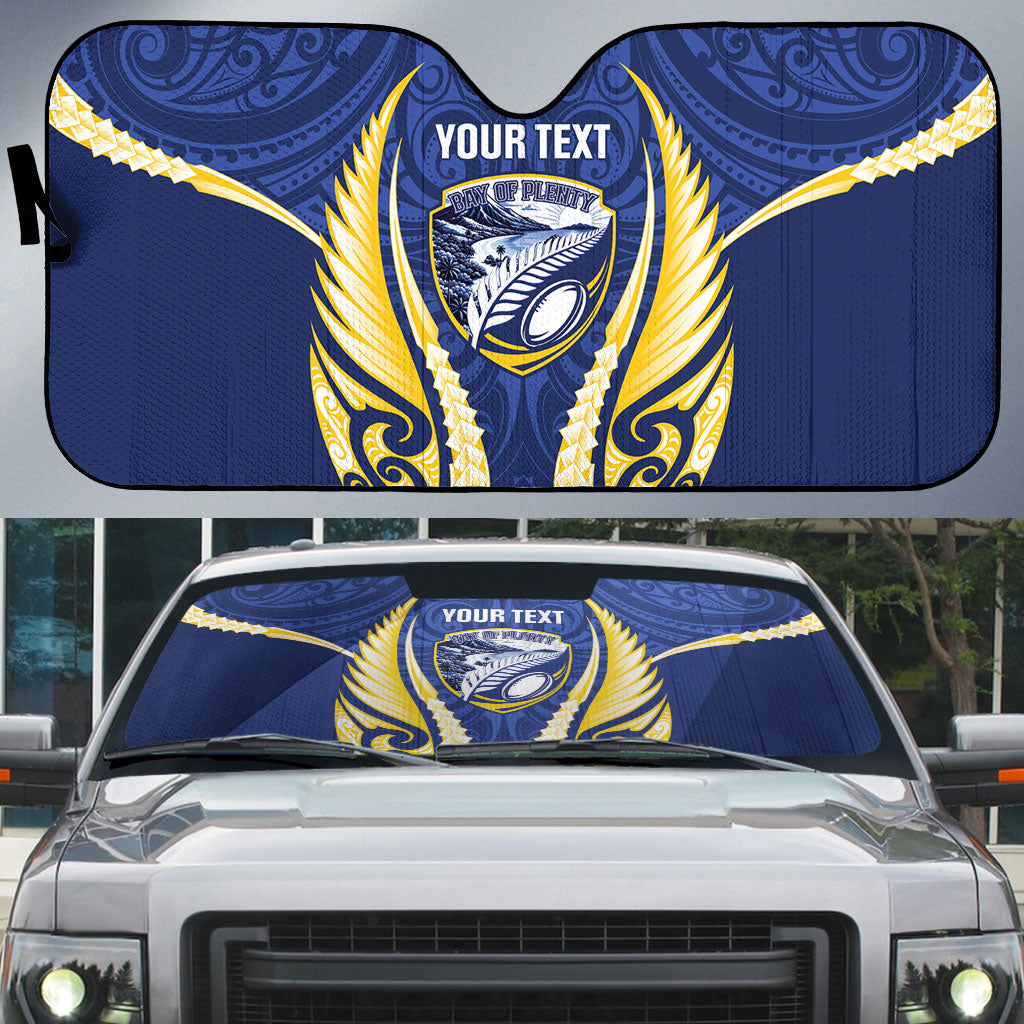 Bay of Plenty 2026 Rugby Custom Auto Sun Shade NZ Maori Silver Fern LT14 Blue - Polynesian Pride