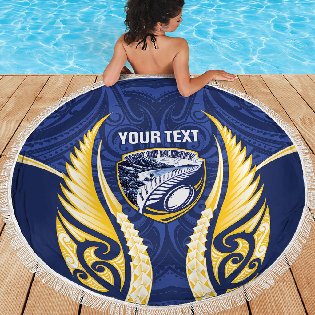 Bay of Plenty 2026 Rugby Custom Beach Blanket NZ Maori Silver Fern LT14 - Polynesian Pride