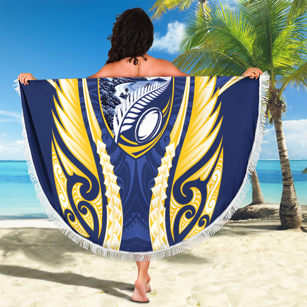 Bay of Plenty 2026 Rugby Custom Beach Blanket NZ Maori Silver Fern LT14 - Polynesian Pride