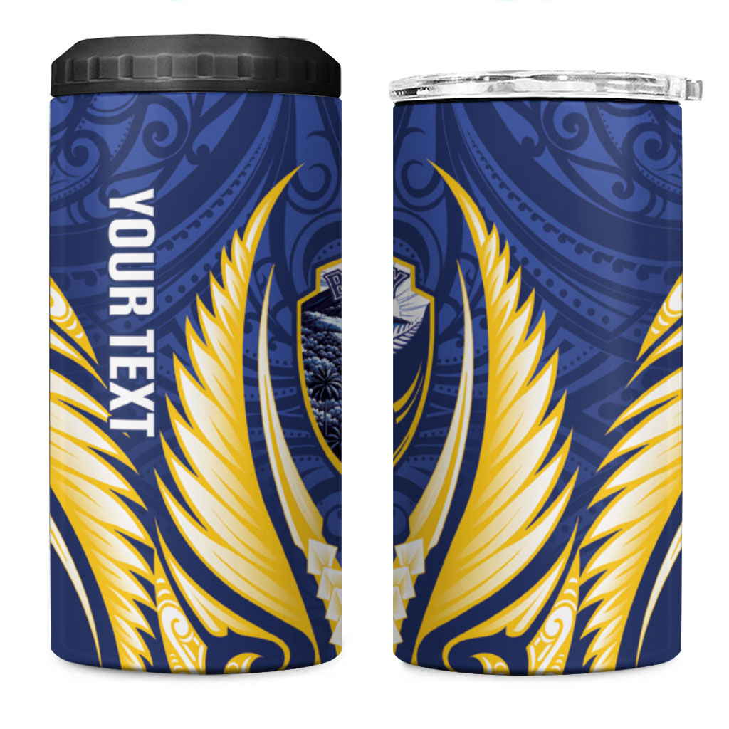 Bay of Plenty 2026 Rugby Custom 4 in 1 Can Cooler Tumbler NZ Maori Silver Fern LT14 One Size: 16 oz Blue - Polynesian Pride