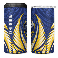 Bay of Plenty 2026 Rugby Custom 4 in 1 Can Cooler Tumbler NZ Maori Silver Fern LT14 One Size: 16 oz Blue - Polynesian Pride
