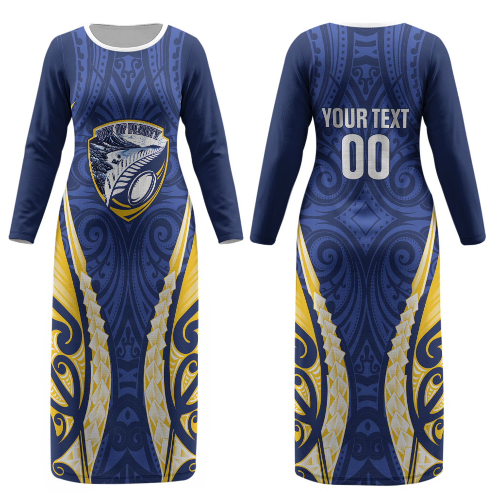 Bay of Plenty 2026 Rugby Custom Couples Matching Long Sleeve Bodycon Dress and Long Sleeve Button Shirt NZ Maori Silver Fern LT14 - Polynesian Pride