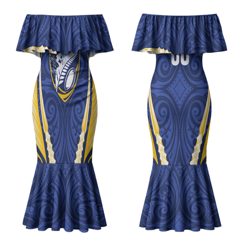 Bay of Plenty 2026 Rugby Custom Couples Matching Mermaid Dress and Long Sleeve Button Shirt NZ Maori Silver Fern LT14 - Polynesian Pride