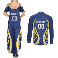 Bay of Plenty 2026 Rugby Custom Couples Matching Summer Maxi Dress and Long Sleeve Button Shirt NZ Maori Silver Fern LT14 - Polynesian Pride