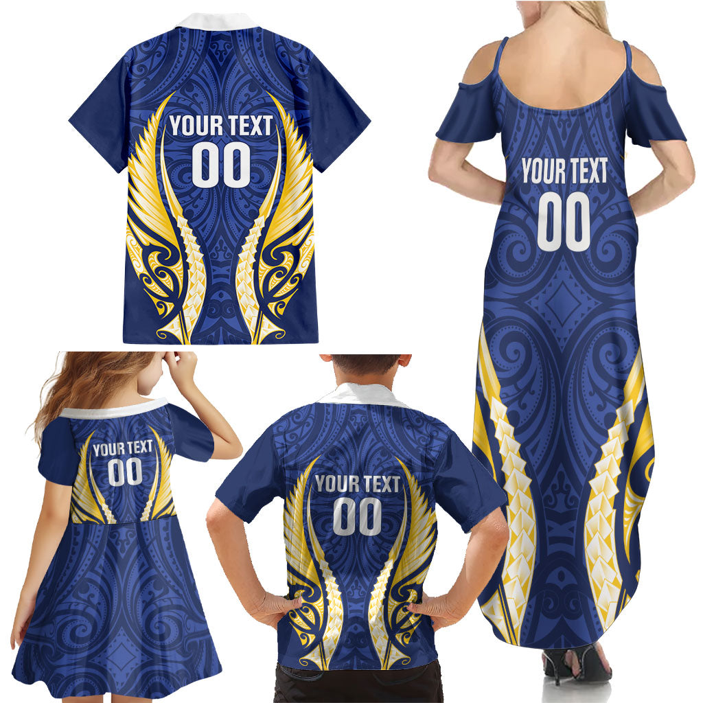 Bay of Plenty 2026 Rugby Custom Family Matching Summer Maxi Dress and Hawaiian Shirt NZ Maori Silver Fern LT14 - Polynesian Pride