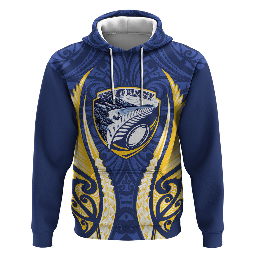 Bay of Plenty 2026 Rugby Custom Hoodie NZ Maori Silver Fern LT14 Pullover Hoodie Blue - Polynesian Pride
