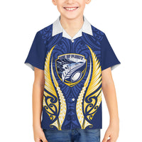 Bay of Plenty 2026 Rugby Custom Kid Hawaiian Shirt NZ Maori Silver Fern LT14 Kid Blue - Polynesian Pride