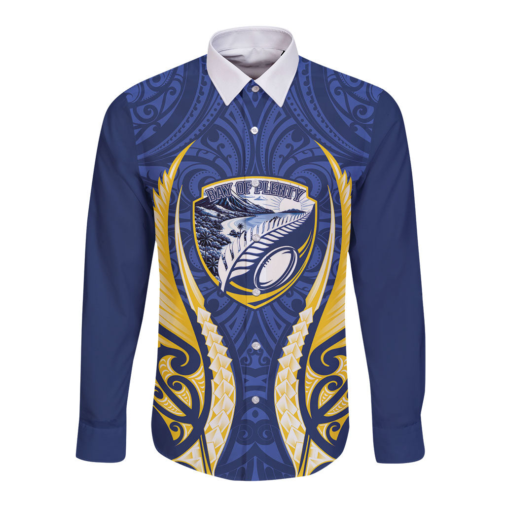 Bay of Plenty 2026 Rugby Custom Long Sleeve Button Shirt NZ Maori Silver Fern