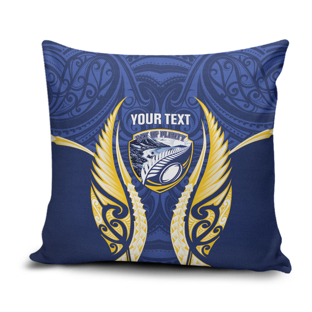 Bay of Plenty 2026 Rugby Custom Pillow Cover NZ Maori Silver Fern LT14 Blue - Polynesian Pride