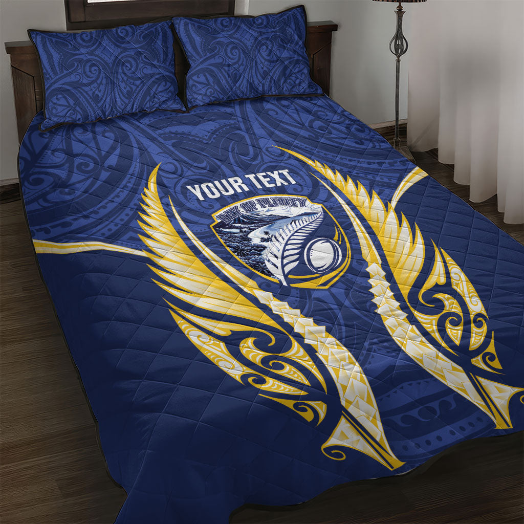 Bay of Plenty 2026 Rugby Custom Quilt Bed Set NZ Maori Silver Fern LT14 Blue - Polynesian Pride