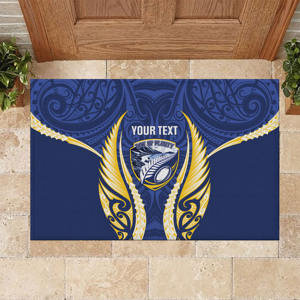 Bay of Plenty 2026 Rugby Custom Rubber Doormat NZ Maori Silver Fern LT14 Blue - Polynesian Pride
