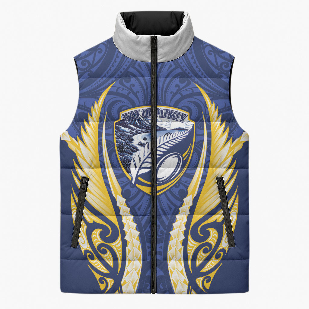 Bay of Plenty 2026 Rugby Custom Sleeveless Puffer Jacket NZ Maori Silver Fern