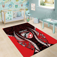 Canterbury 2026 Rugby Custom Area Rug NZ Maori Silver Fern