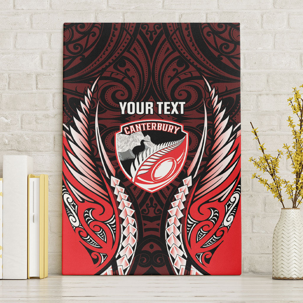 Canterbury 2026 Rugby Custom Canvas Wall Art NZ Maori Silver Fern