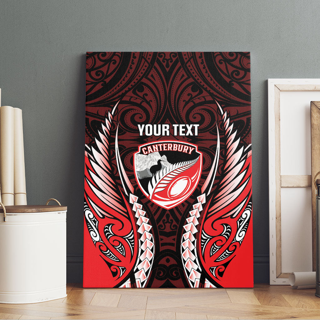 Canterbury 2026 Rugby Custom Canvas Wall Art NZ Maori Silver Fern