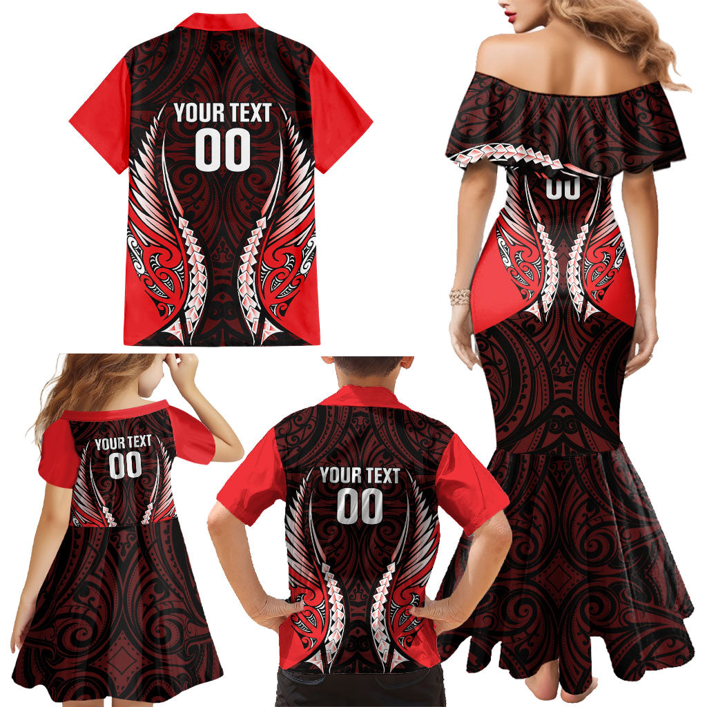 Canterbury 2026 Rugby Custom Family Matching Mermaid Dress and Hawaiian Shirt NZ Maori Silver Fern LT14 - Polynesian Pride