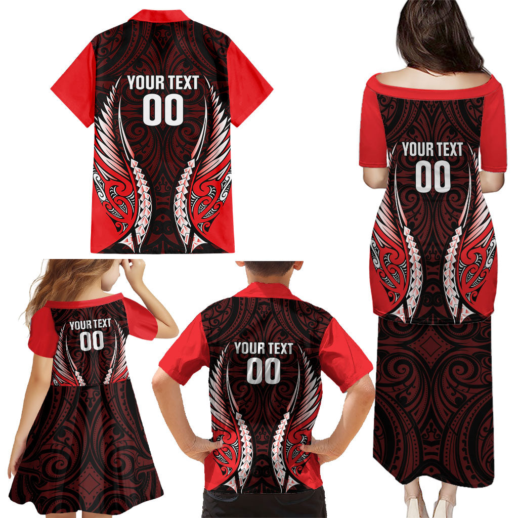 Canterbury 2026 Rugby Custom Family Matching Puletasi and Hawaiian Shirt NZ Maori Silver Fern LT14 - Polynesian Pride