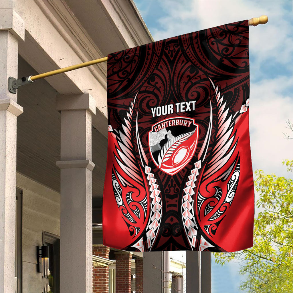 Canterbury 2026 Rugby Custom Garden Flag NZ Maori Silver Fern LT14 House Flag Red - Polynesian Pride