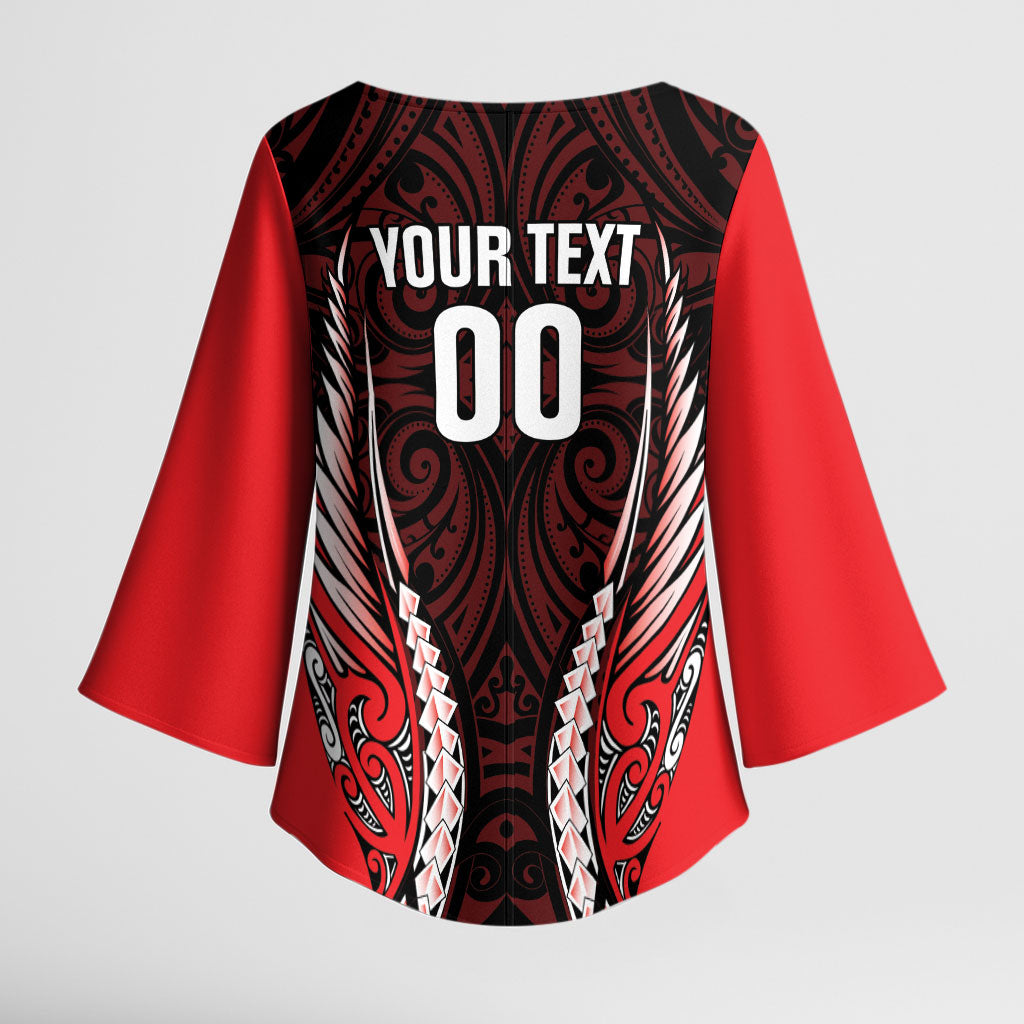 Canterbury 2026 Rugby Custom Kimono Sleeve Blouse NZ Maori Silver Fern LT14 - Polynesian Pride