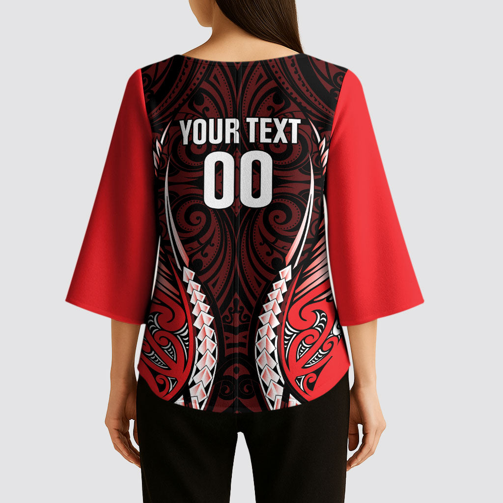 Canterbury 2026 Rugby Custom Kimono Sleeve Blouse NZ Maori Silver Fern LT14 - Polynesian Pride