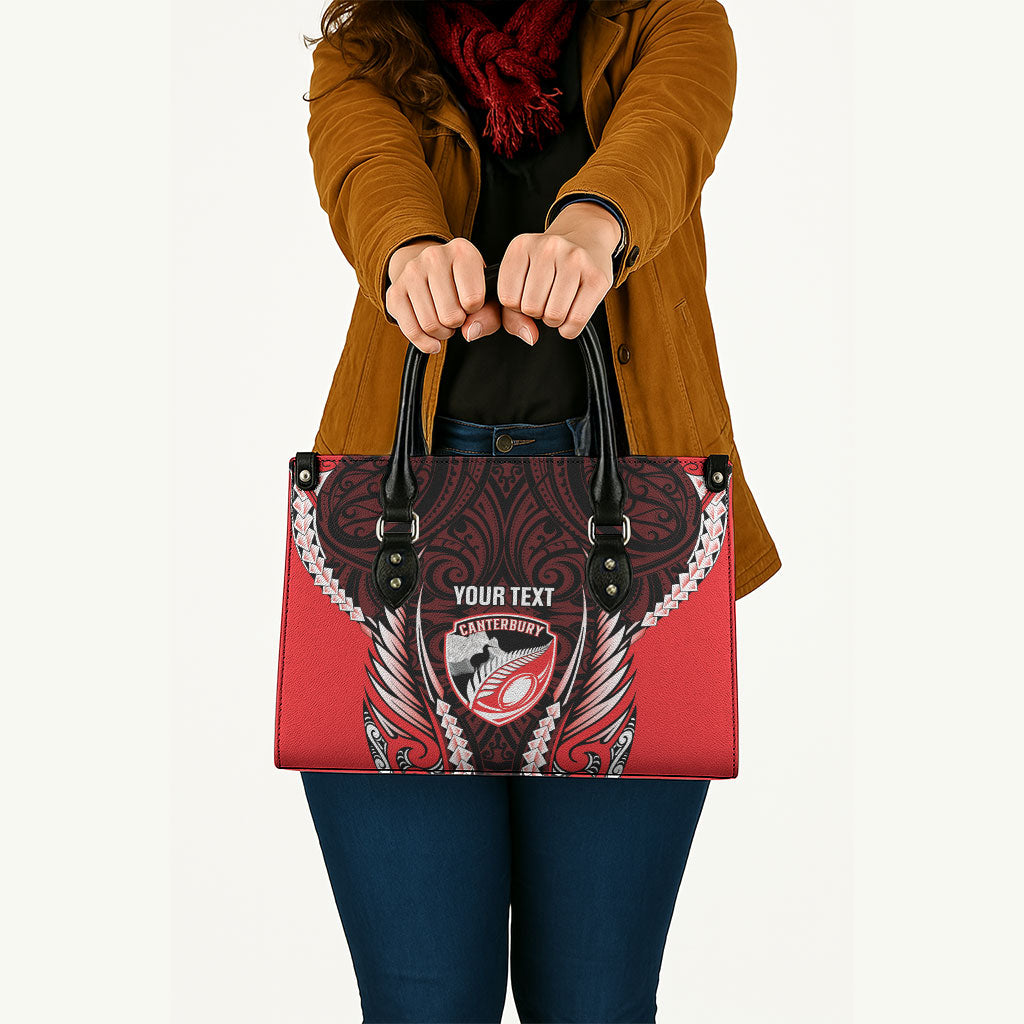 Canterbury 2026 Rugby Custom Leather Bag NZ Maori Silver Fern
