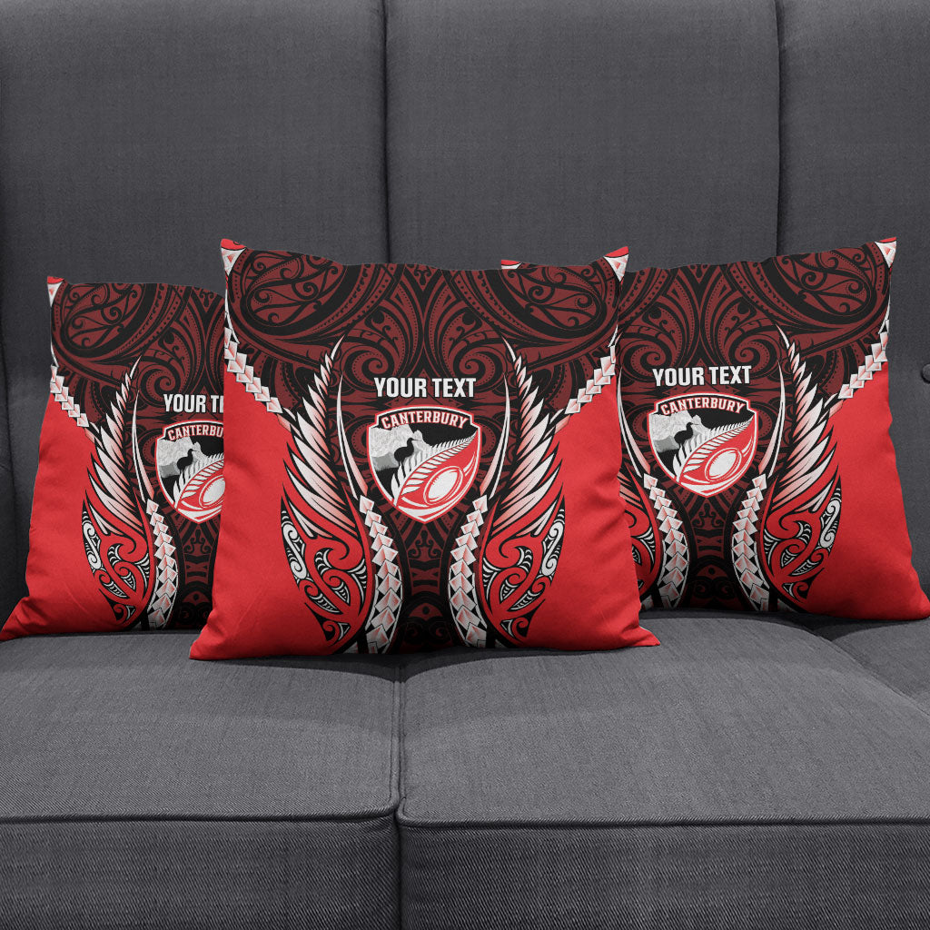 Canterbury 2026 Rugby Custom Pillow Cover NZ Maori Silver Fern