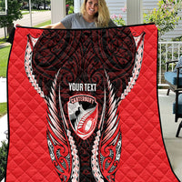 Canterbury 2026 Rugby Custom Quilt NZ Maori Silver Fern