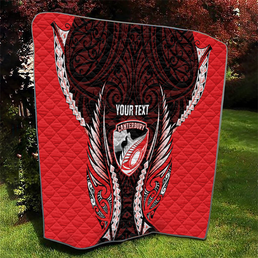 Canterbury 2026 Rugby Custom Quilt NZ Maori Silver Fern