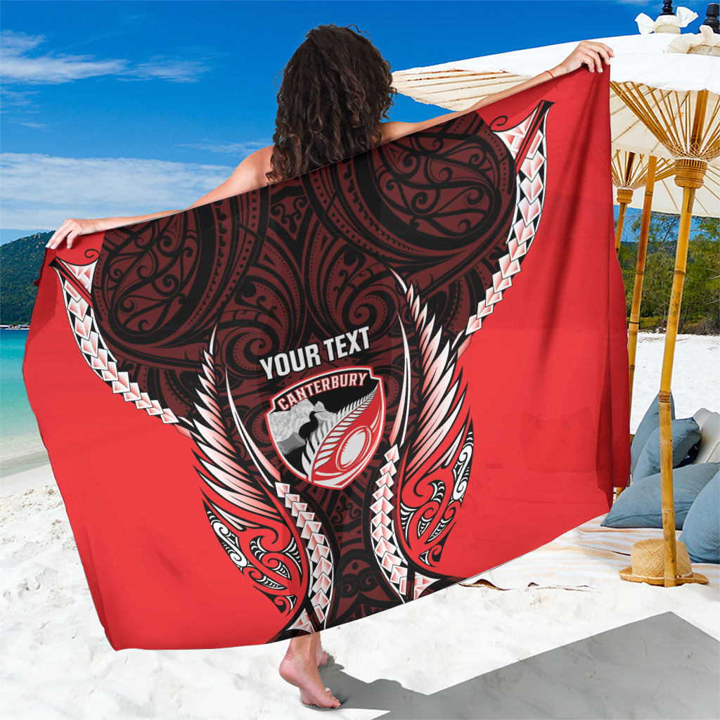 Canterbury 2026 Rugby Custom Sarong NZ Maori Silver Fern LT14 One Size 44 x 66 inches Red - Polynesian Pride