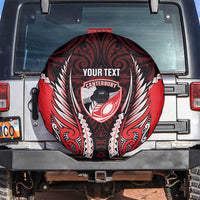 Canterbury 2026 Rugby Custom Spare Tire Cover NZ Maori Silver Fern LT14 Red - Polynesian Pride