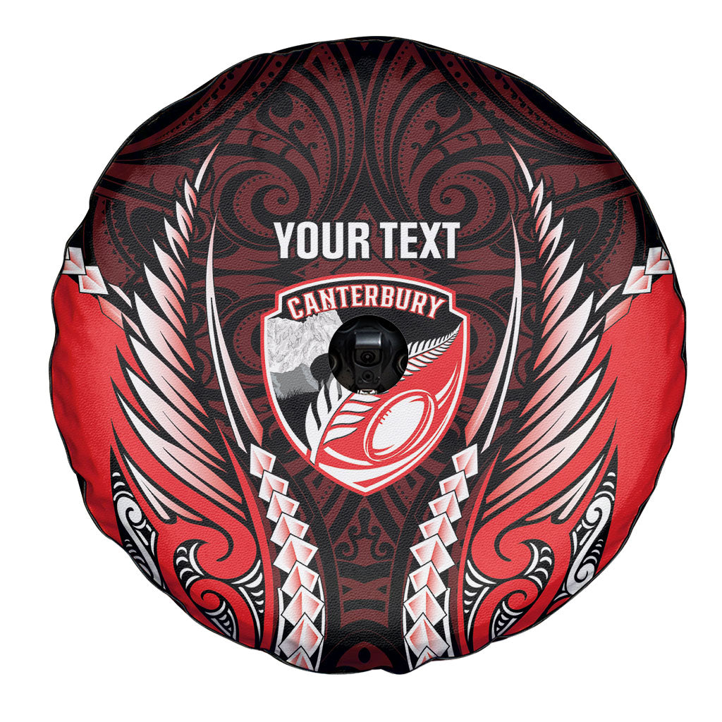 Canterbury 2026 Rugby Custom Spare Tire Cover NZ Maori Silver Fern LT14 - Polynesian Pride