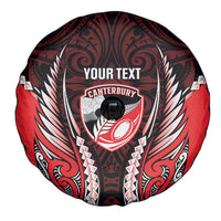 Canterbury 2026 Rugby Custom Spare Tire Cover NZ Maori Silver Fern LT14 - Polynesian Pride