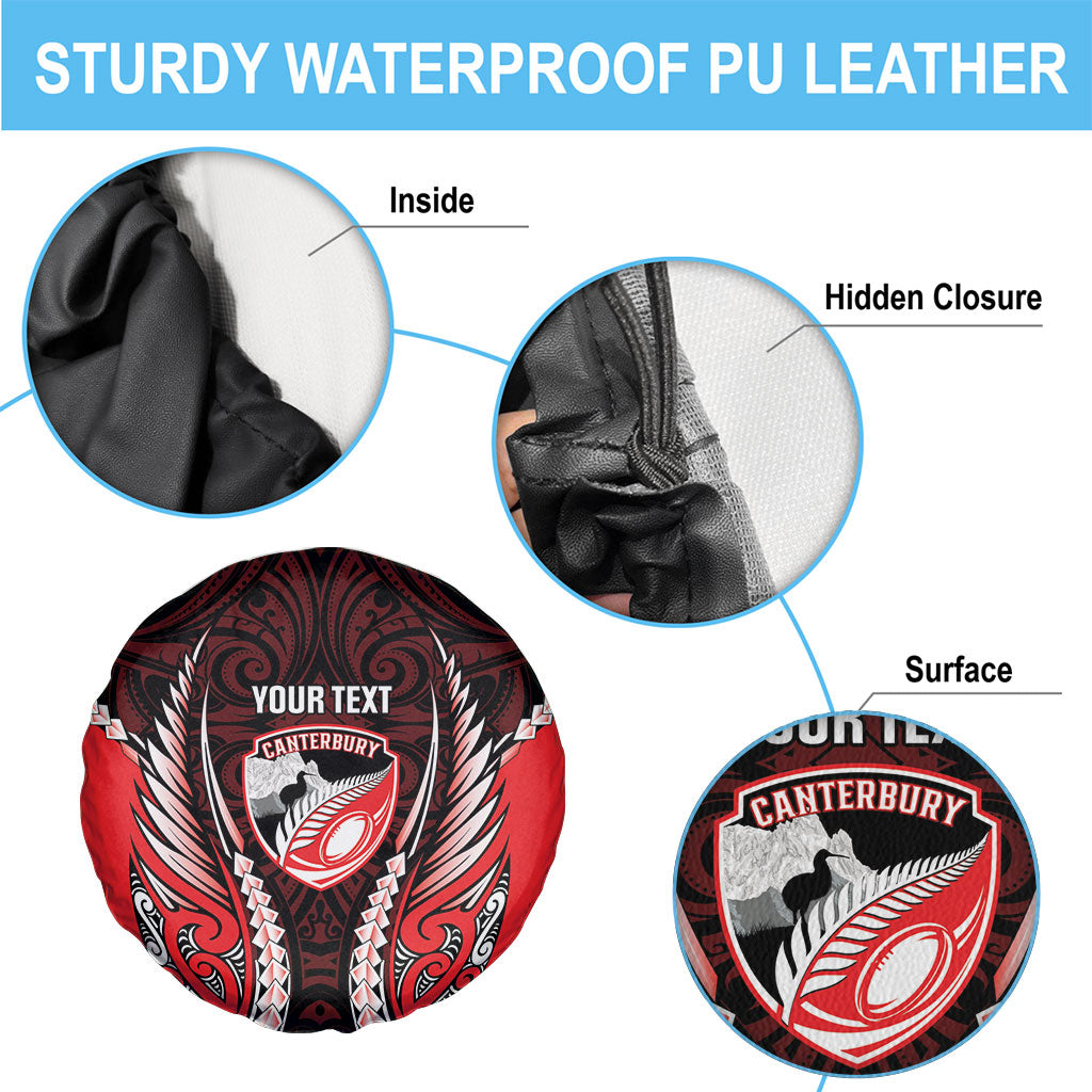 Canterbury 2026 Rugby Custom Spare Tire Cover NZ Maori Silver Fern LT14 - Polynesian Pride