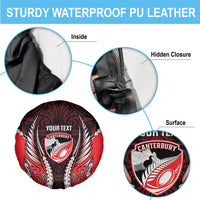 Canterbury 2026 Rugby Custom Spare Tire Cover NZ Maori Silver Fern LT14 - Polynesian Pride